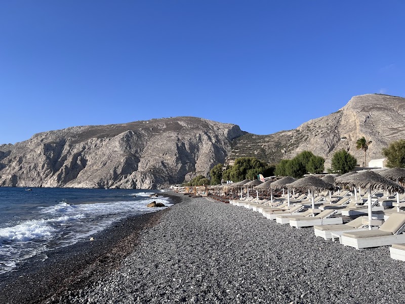 Kamari Beach / Santorini Place mentioned in saved reels