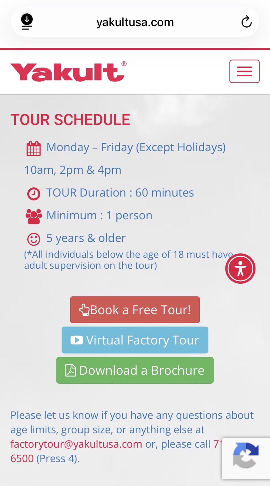 Free Yakult Factory Tour