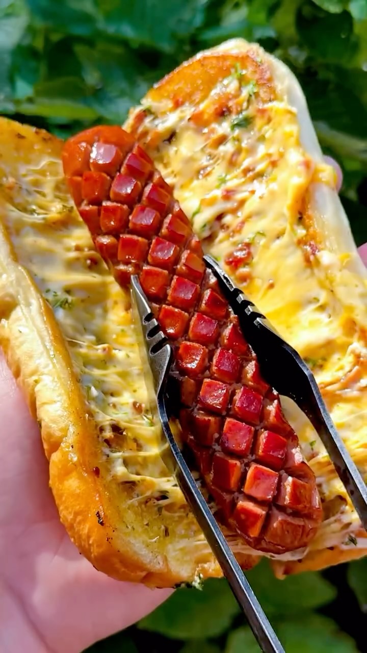Garlic Bread Grilled Cheese Hot Dogs thumbnail